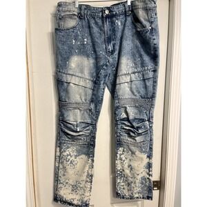 Red Ape Distressed Acid Washed Streetwear Hip Hop‎ Jeans Men 40x30 Denim